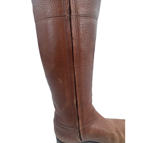 Tory Burch 'Jolie' Leather Logo Riding Boot Carmel Size 6 37 EU Fast Shipping - Picture 3 of 16